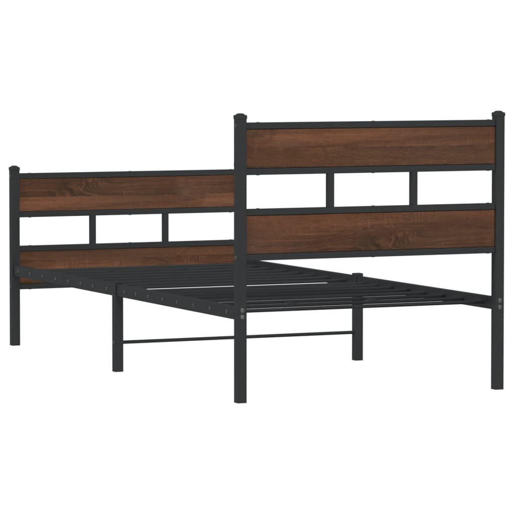 Bed Frame without Mattress with Headboard and Footboard 75x190 cm Small Single