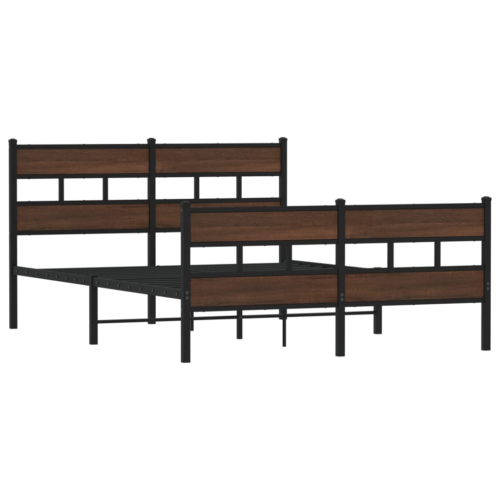 Bed Frame without Mattress with Headboard and Footboard 140x190 cm