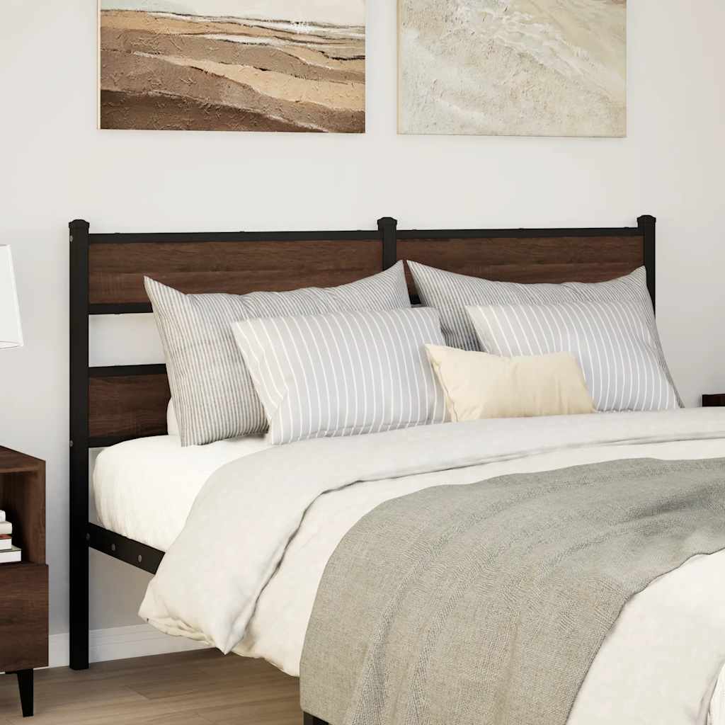 Replace Headboard Brown Oak 160 cm Steel and Engineered Wood