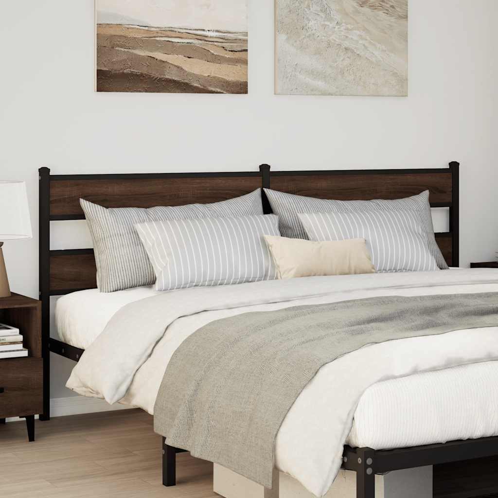Replace Headboard Brown Oak 200 cm Steel and Engineered Wood
