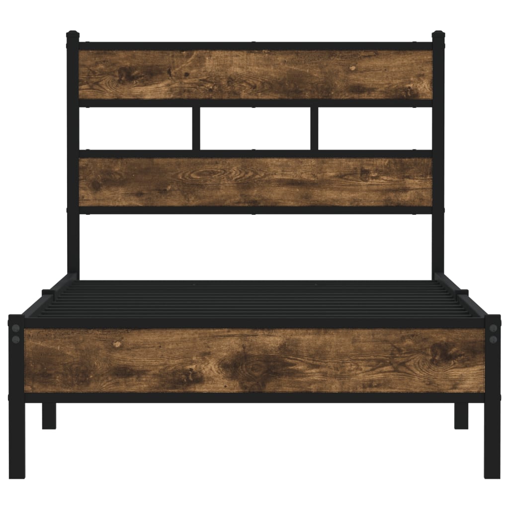 Bed Frame without Mattress with Headboard Sonoma Oak 75x190 cm Small Single