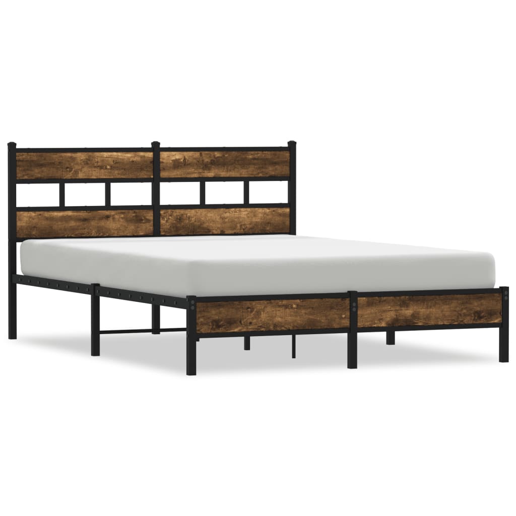 Bed Frame without Mattress with Headboard Sonoma Oak 140x190 cm