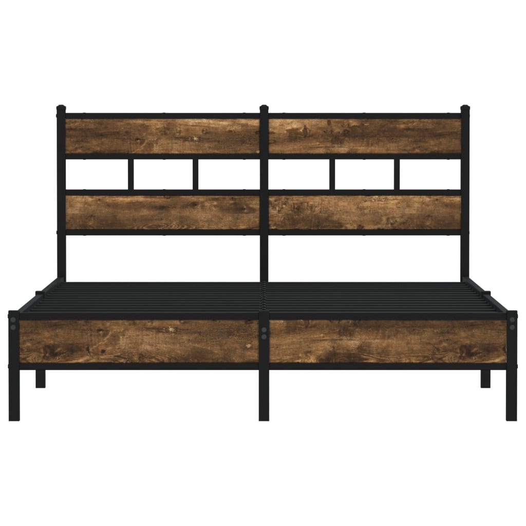 Bed Frame without Mattress with Headboard Sonoma Oak 140x190 cm