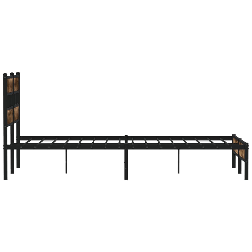 Bed Frame without Mattress with Headboard Sonoma Oak 140x190 cm
