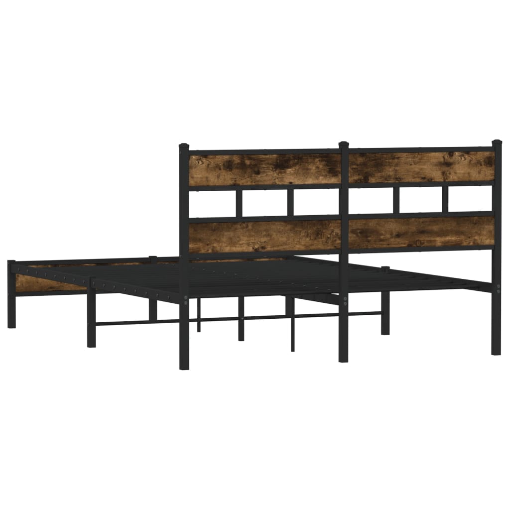 Bed Frame without Mattress with Headboard Sonoma Oak 140x190 cm
