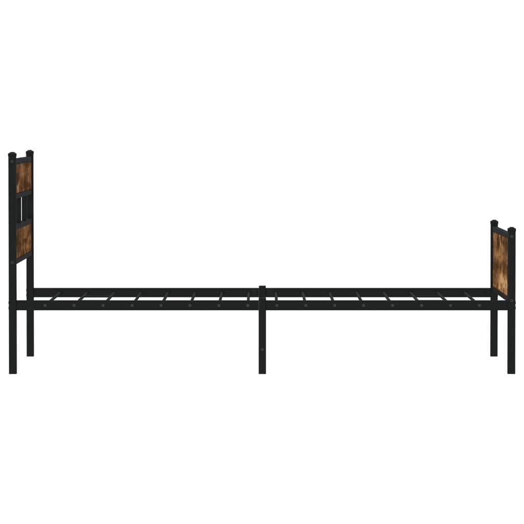 Bed Frame without Mattress Smoked Oak 100x190 cm Engineered Wood