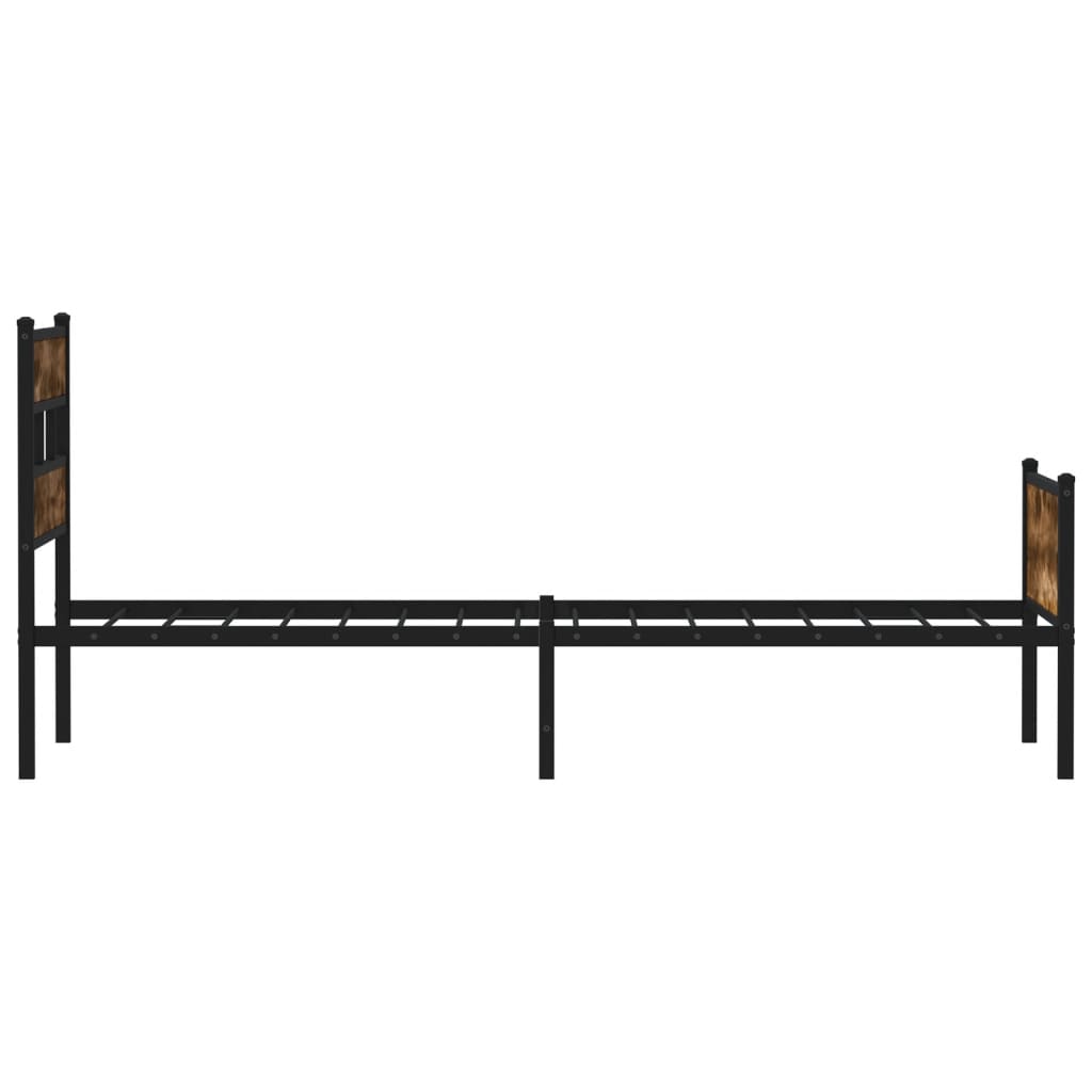 Bed Frame without Mattress Smoked Oak 100x200 cm Engineered Wood