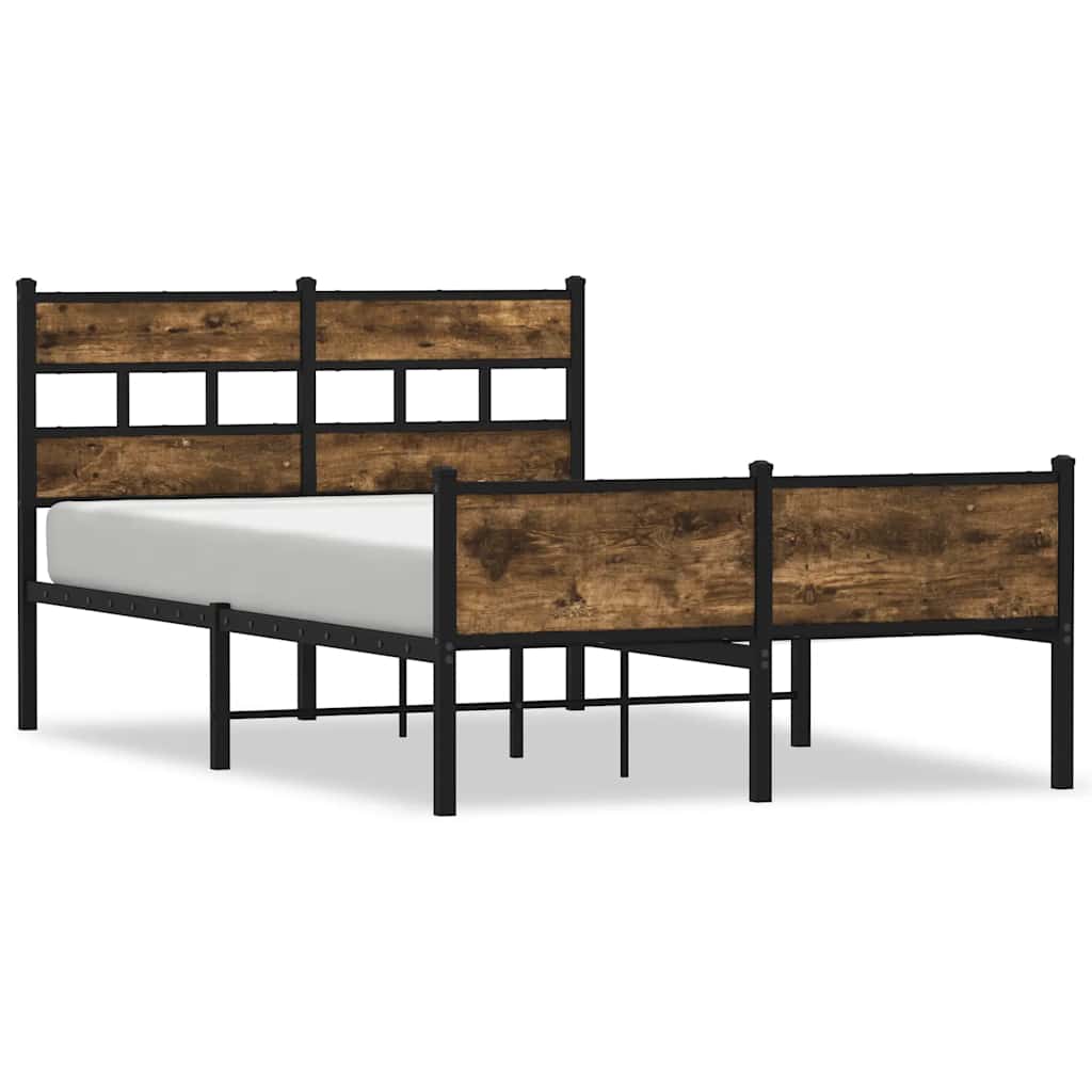 Bed Frame without Mattress Smoked Oak 120x200 cm Engineered Wood