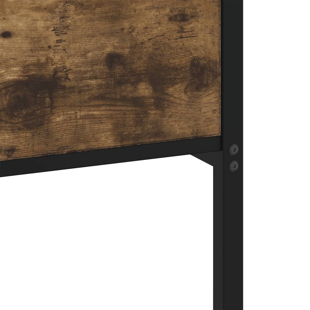 Bed Frame without Mattress Smoked Oak 140x190 cm Engineered Wood
