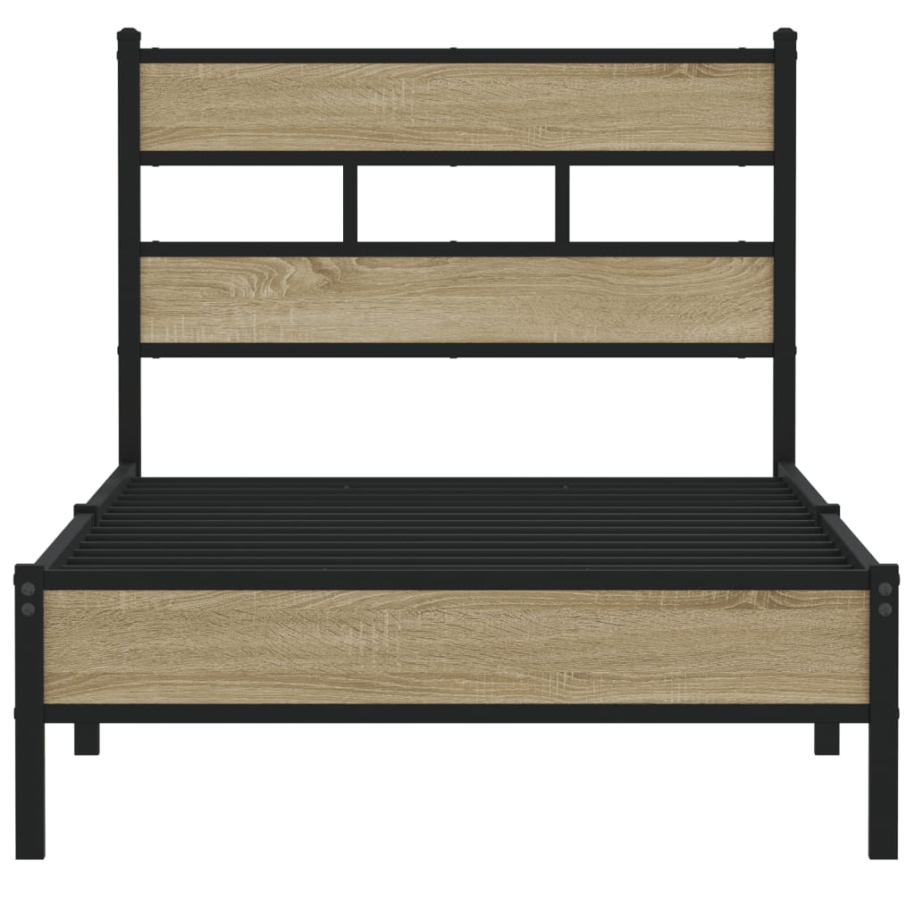 Bed Frame without Mattress Sonoma Oak 100x190 cm Engineered Wood