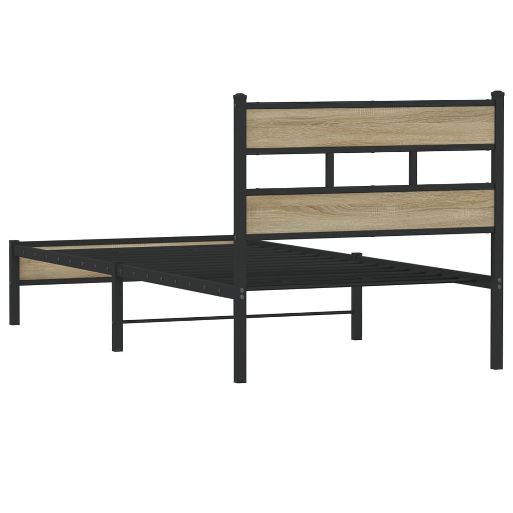 Bed Frame without Mattress Sonoma Oak 100x190 cm Engineered Wood
