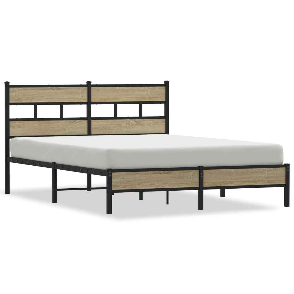 Bed Frame without Mattress Sonoma Oak 140x190 cm Engineered Wood