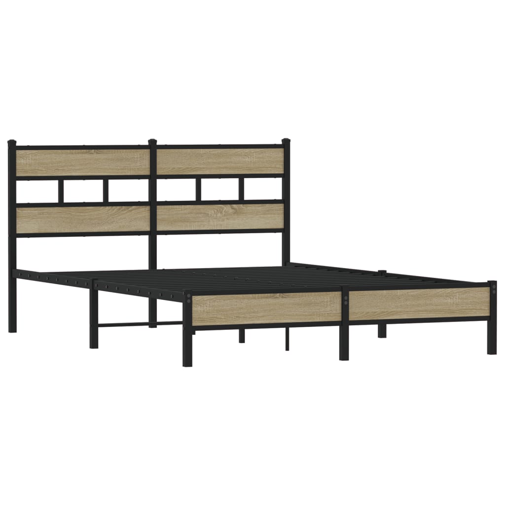 Bed Frame without Mattress Sonoma Oak 140x190 cm Engineered Wood