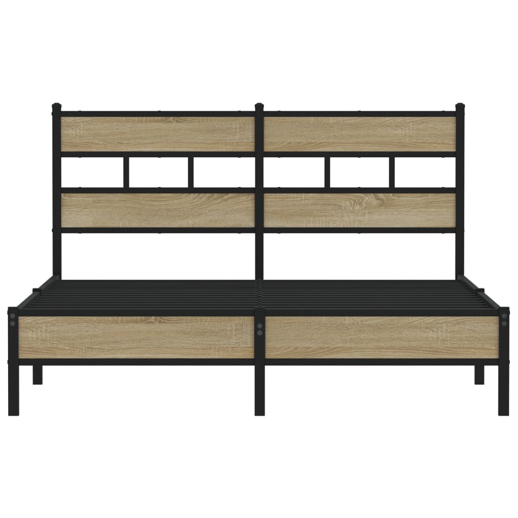 Bed Frame without Mattress Sonoma Oak 140x190 cm Engineered Wood
