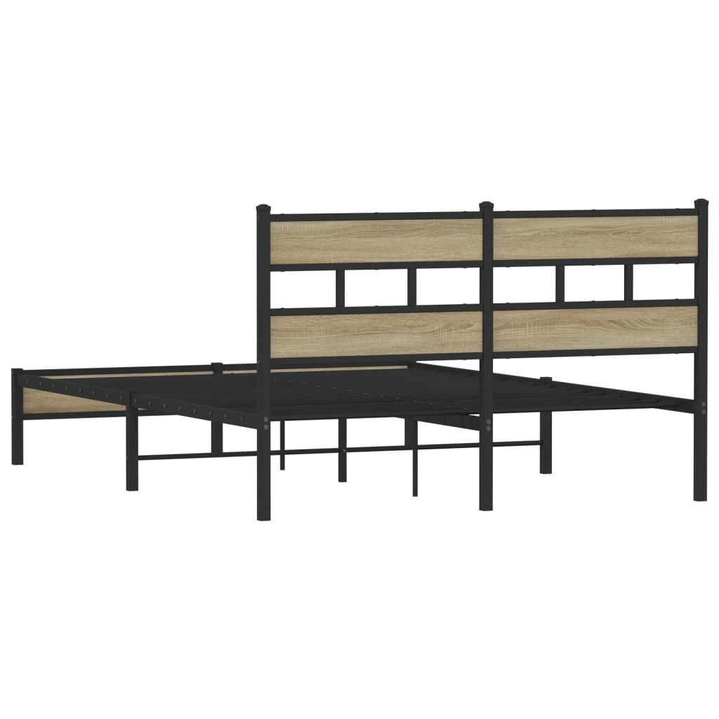 Bed Frame without Mattress Sonoma Oak 140x190 cm Engineered Wood
