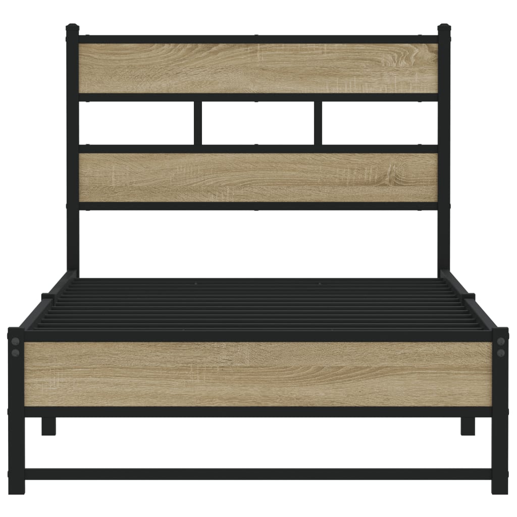 vidaXL Metal Bed Frame without Mattress Sonoma Oak 80x200 cm