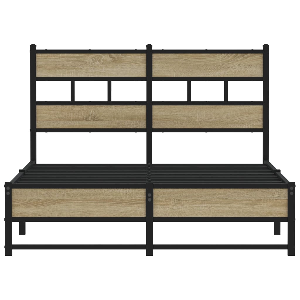 vidaXL Metal Bed Frame without Mattress Sonoma Oak 120x200 cm