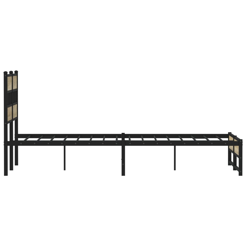 vidaXL Metal Bed Frame without Mattress Sonoma Oak 120x200 cm