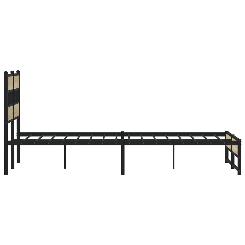 vidaXL Metal Bed Frame without Mattress Sonoma Oak 140x200 cm