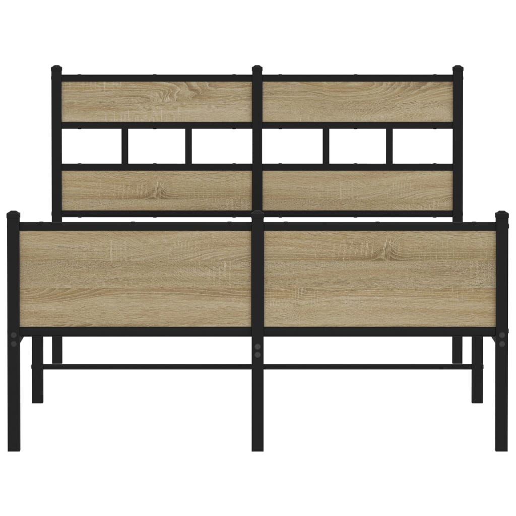 Bed Frame without Mattress Sonoma Oak 120x200 cm Engineered Wood