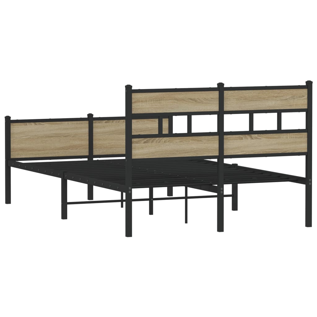 Bed Frame without Mattress Sonoma Oak 120x200 cm Engineered Wood