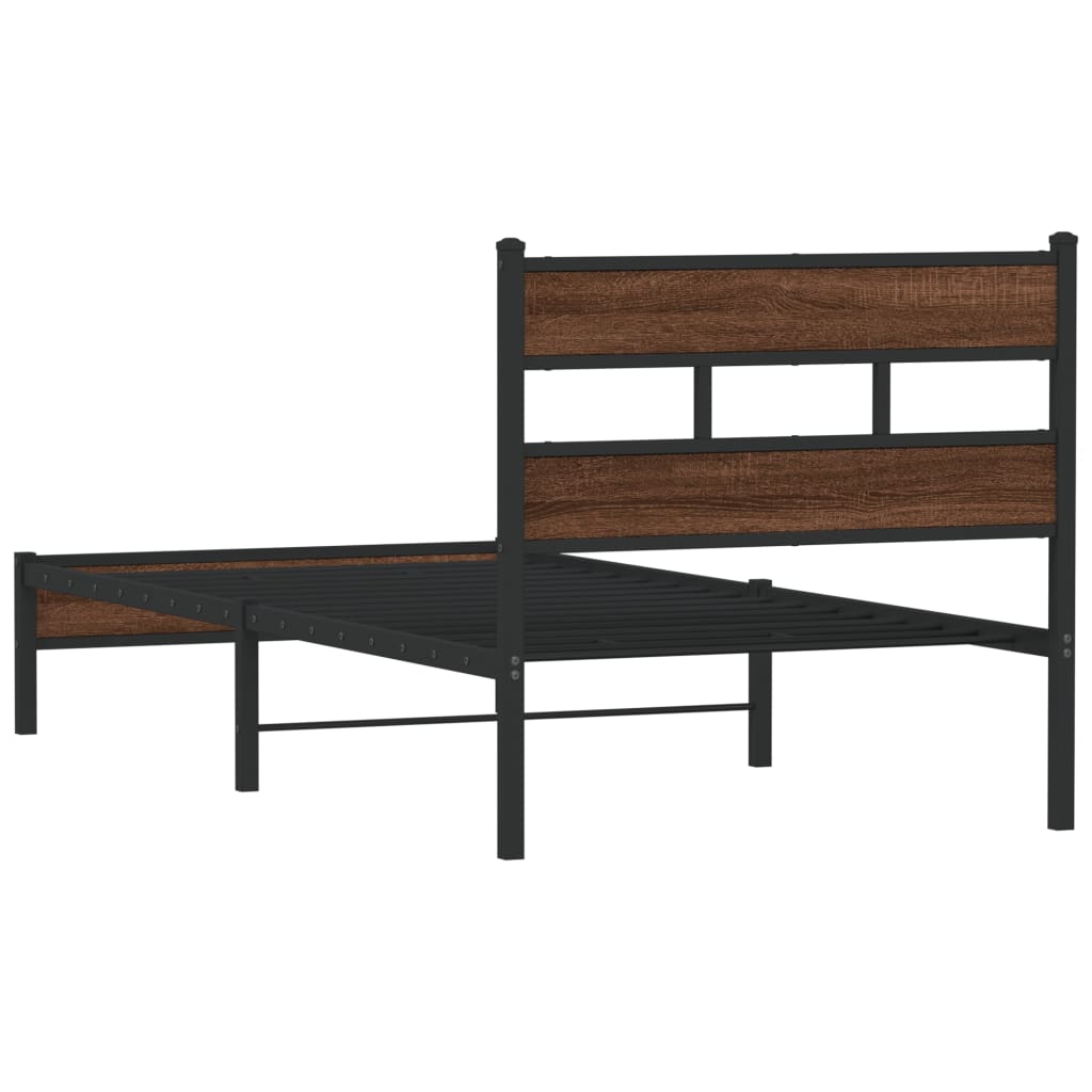 Bed Frame without Mattress Brown Oak 80x200 cm Engineered Wood