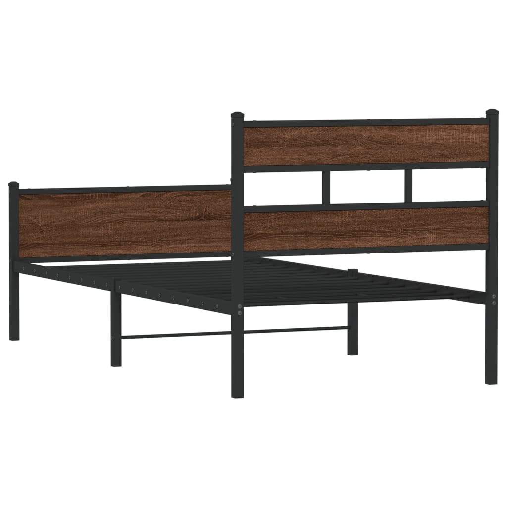 Bed Frame without Mattress Brown Oak 80x200 cm Engineered Wood