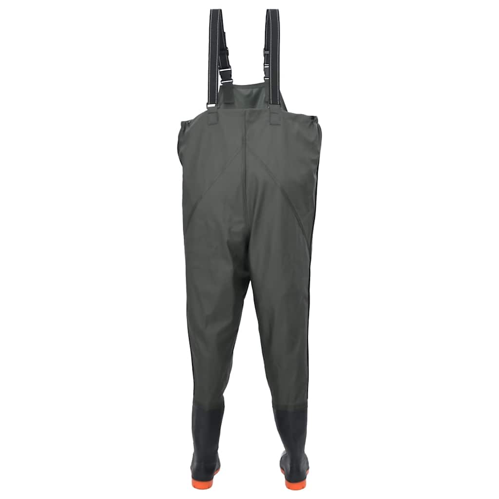 Chest Waders with Boots Dark Green Size 41