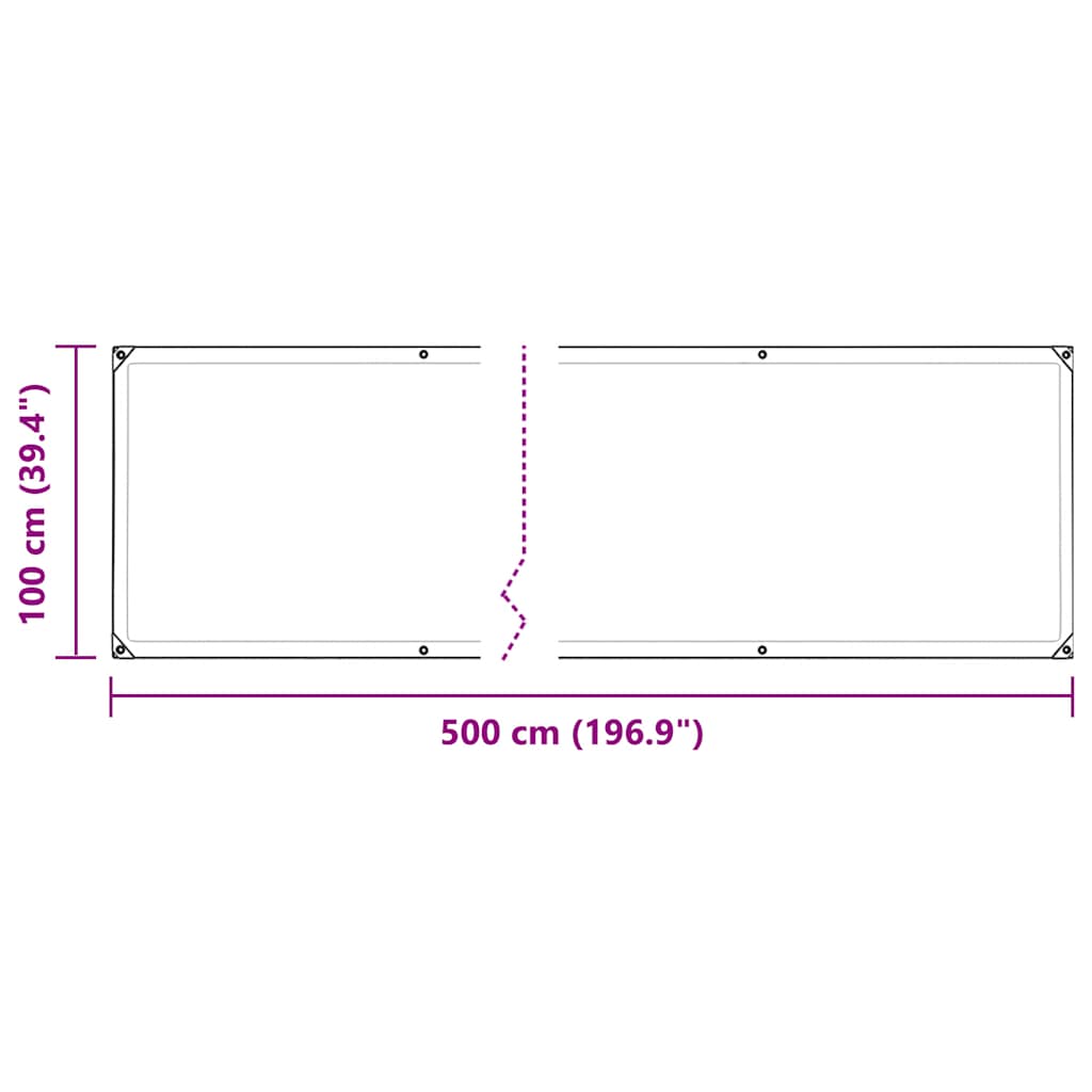 vidaXL Clear Tarpaulin with Eyelets 1x5 m Polyethylene