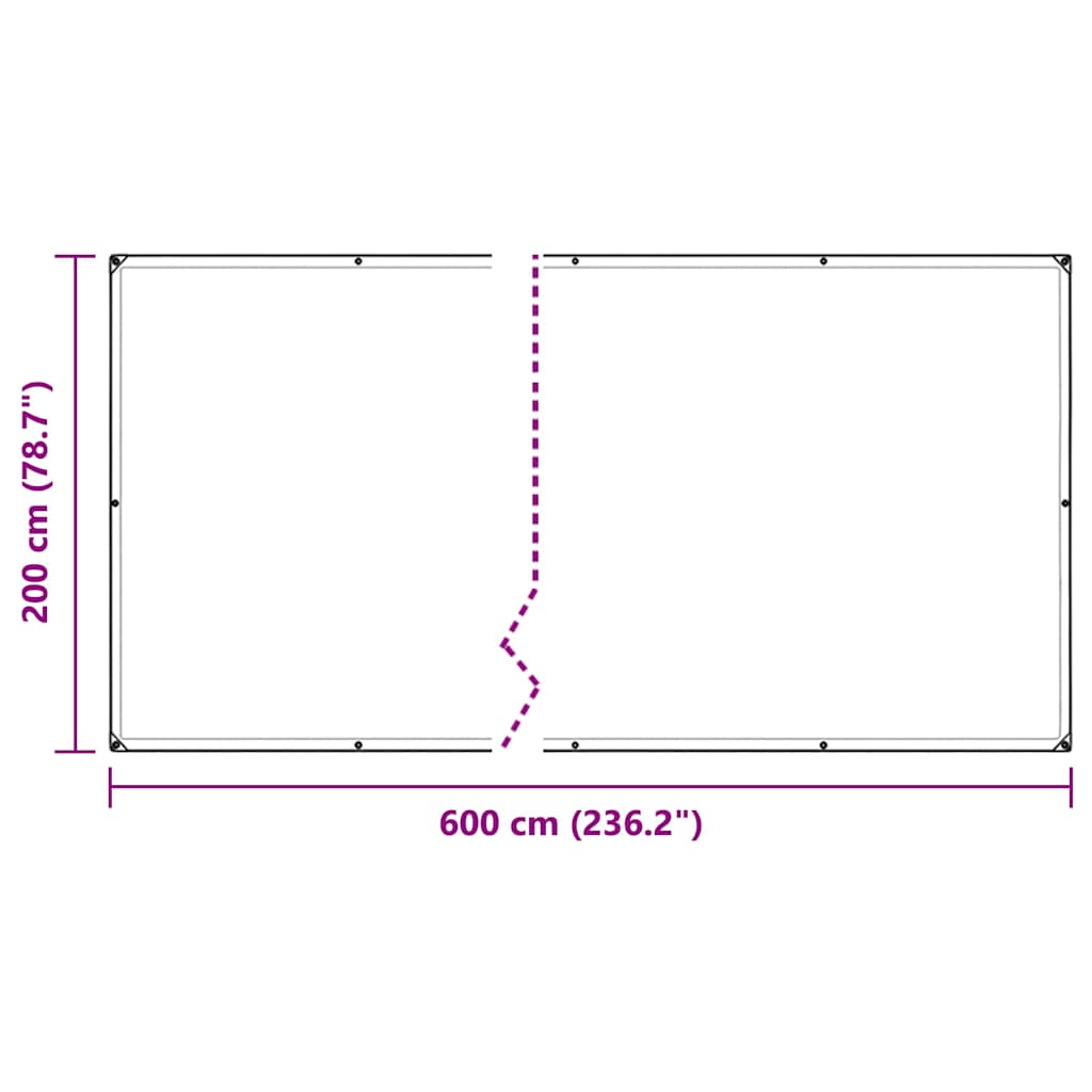 vidaXL Clear Tarpaulin with Eyelets 2x6 m Polyethylene