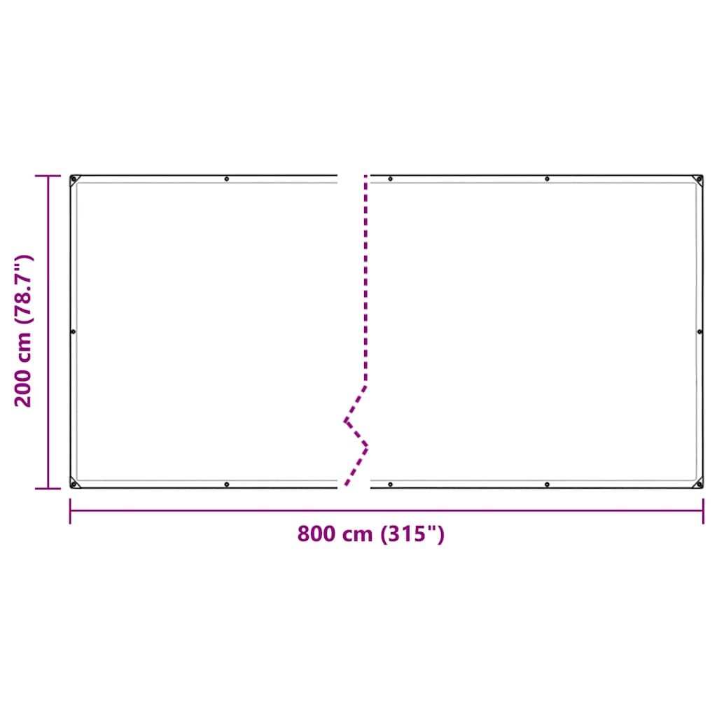 vidaXL Clear Tarpaulin with Eyelets 2x8 m Polyethylene