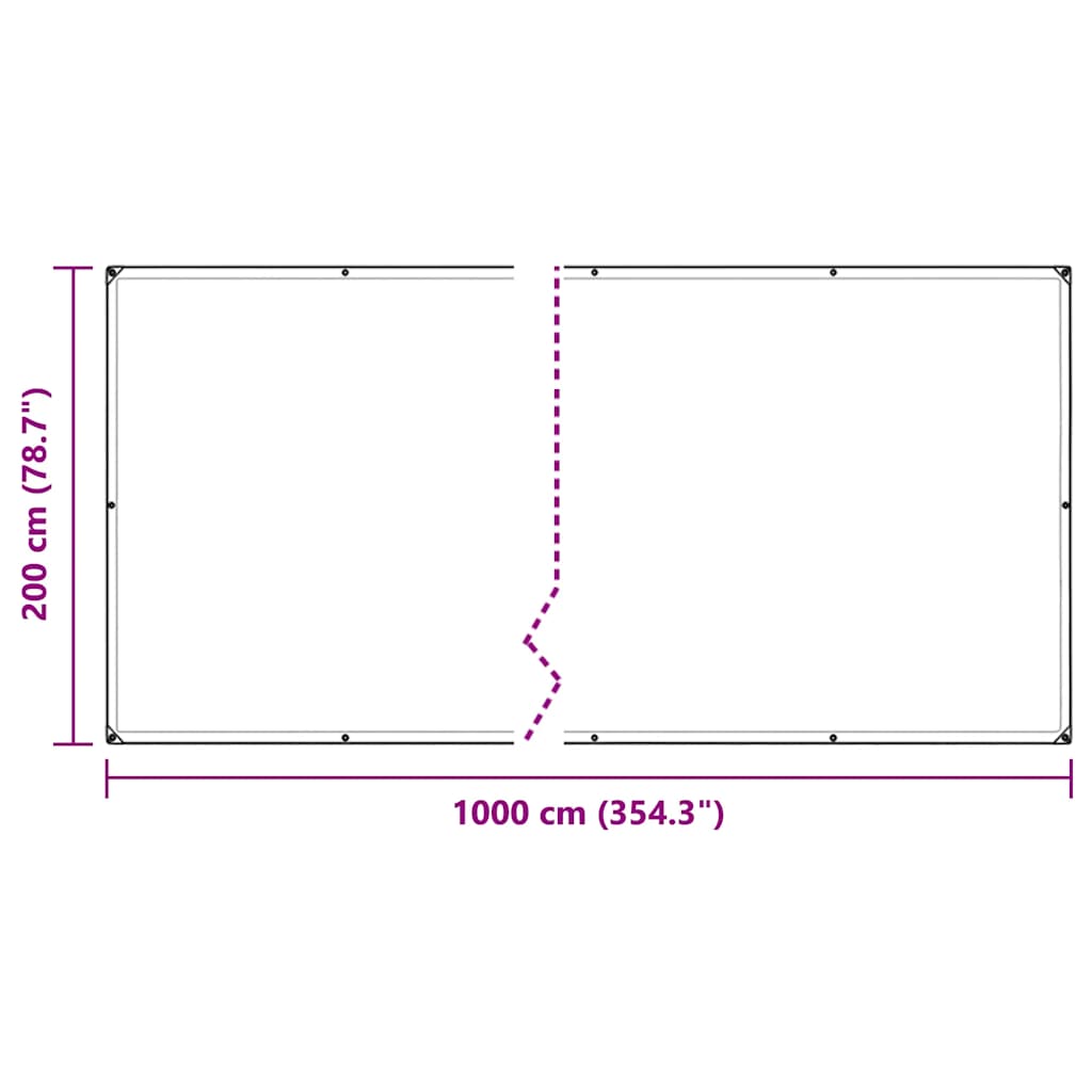 vidaXL Clear Tarpaulin with Eyelets 2x10 m Polyethylene