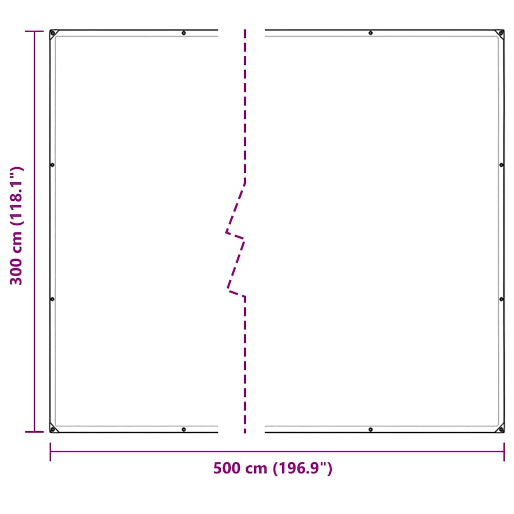 vidaXL Clear Tarpaulin with Eyelets 3x5 m Polyethylene