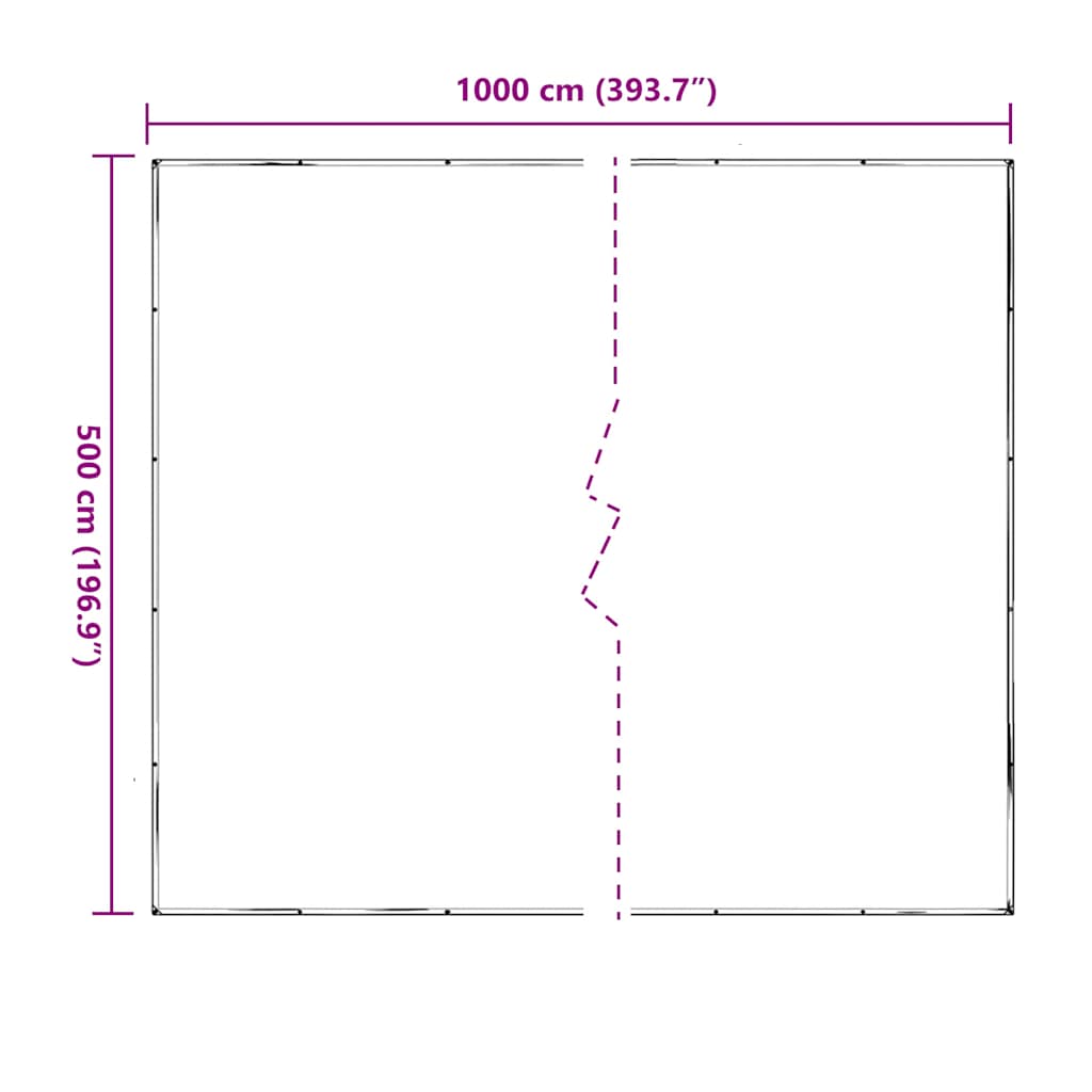 vidaXL Clear Tarpaulin with Eyelets 5x10 m Polyethylene