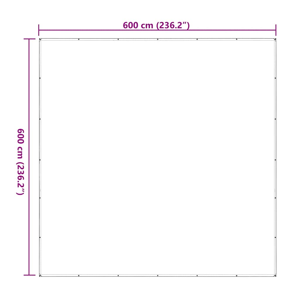 vidaXL Clear Tarpaulin with Eyelets 6x6 m Polyethylene