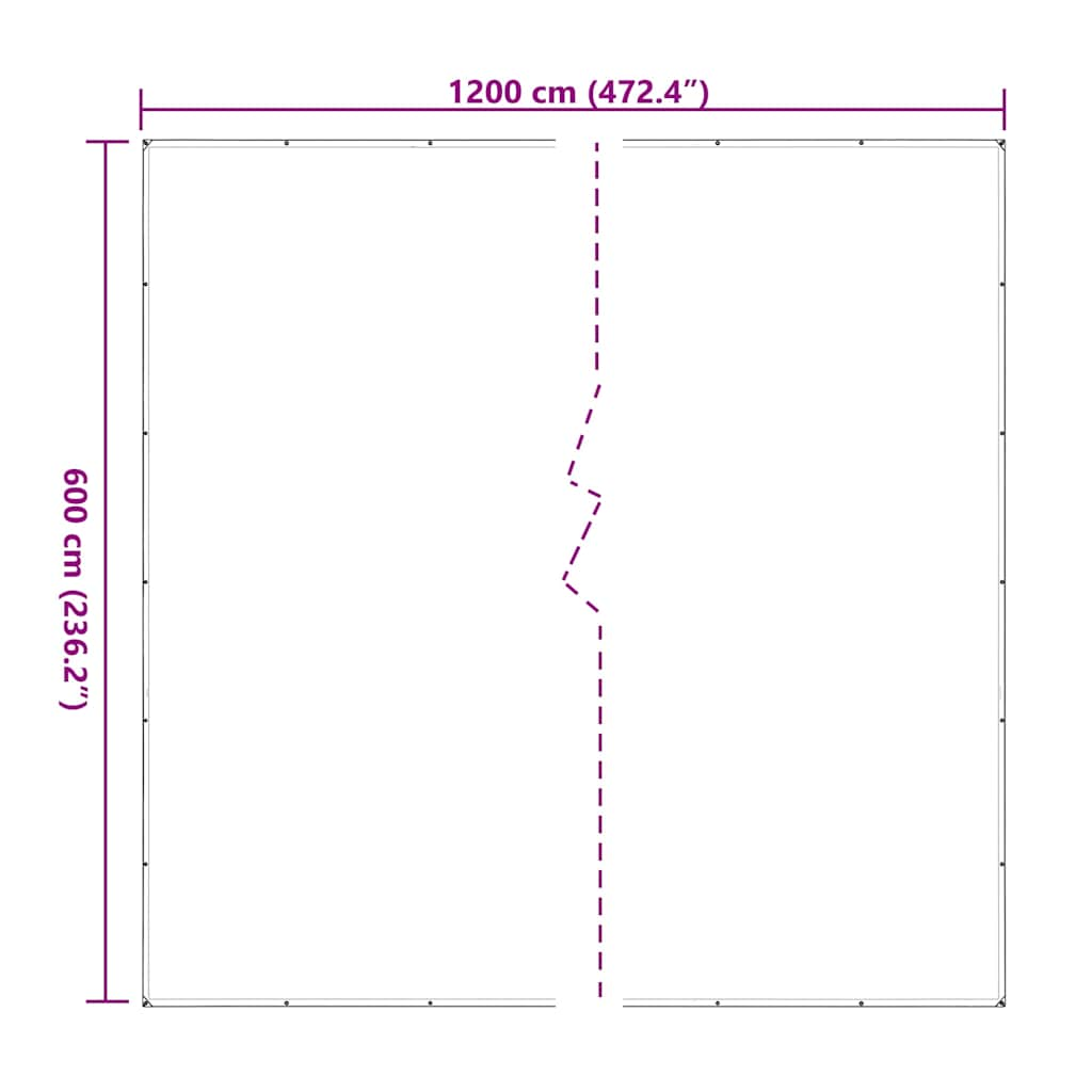 vidaXL Clear Tarpaulin with Eyelets 6x12 m Polyethylene