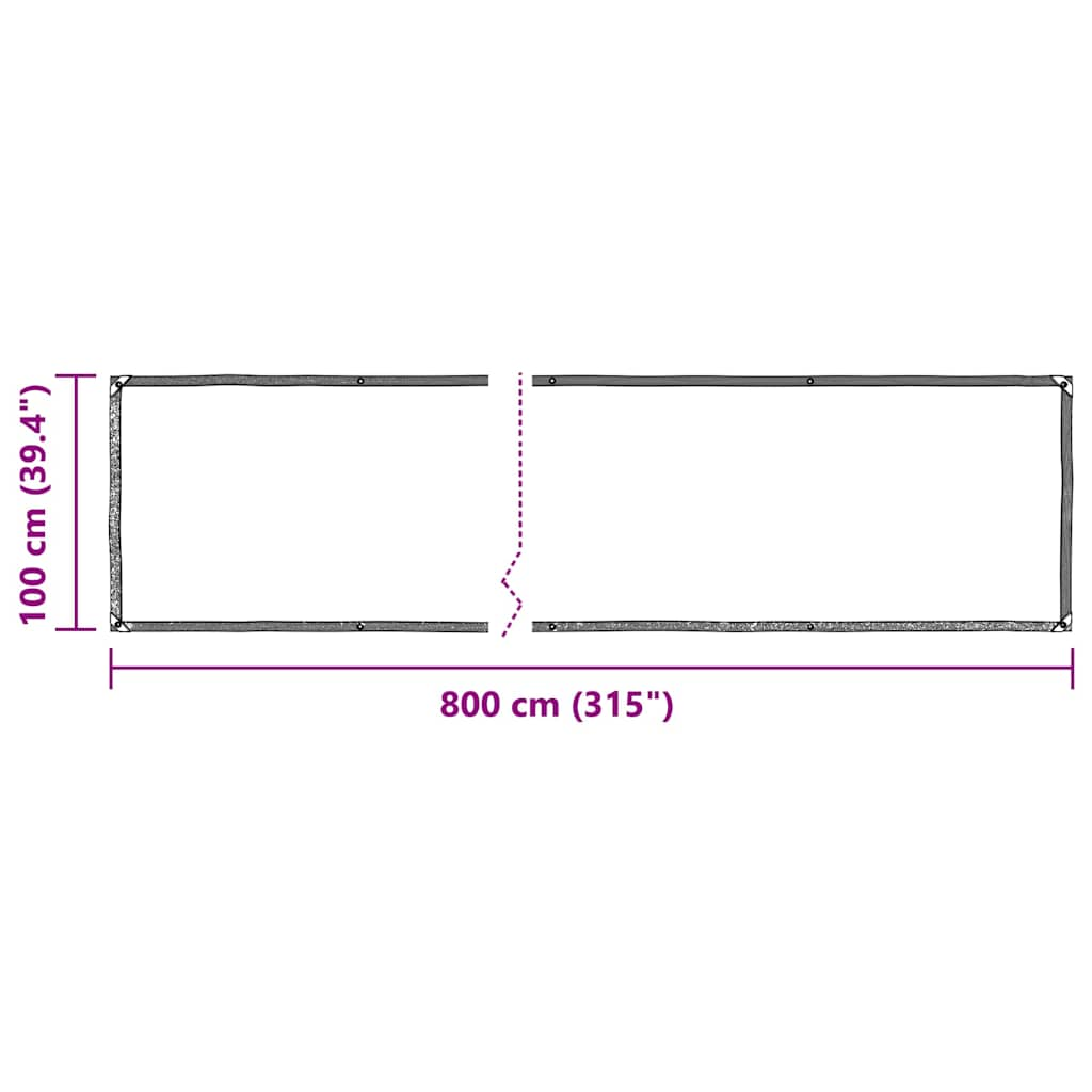 vidaXL Clear Tarpaulin with Eyelets 1x8 m Polyethylene