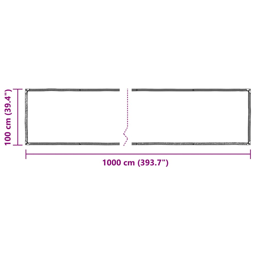 vidaXL Clear Tarpaulin with Eyelets 1x10 m Polyethylene