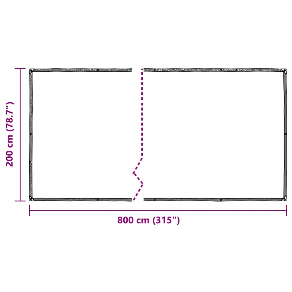 vidaXL Clear Tarpaulin with Eyelets 2x8 m Polyethylene