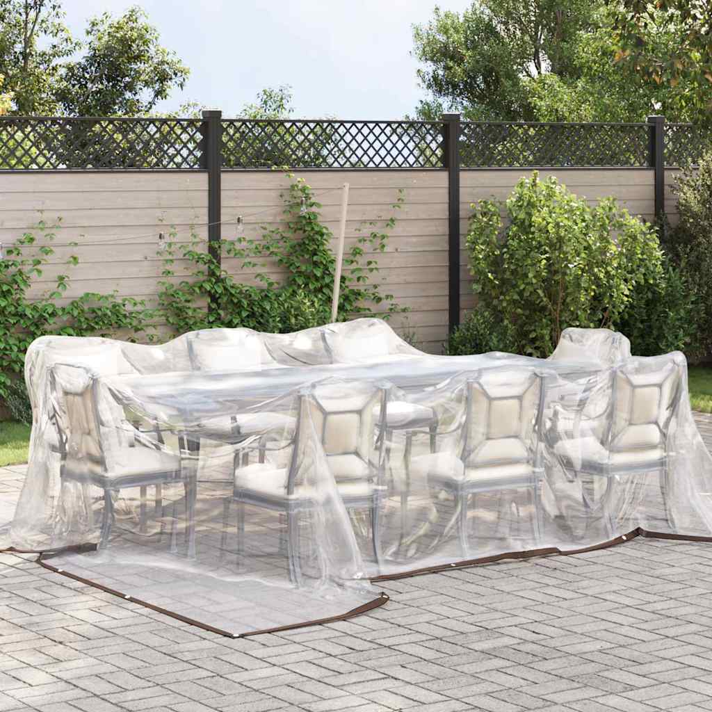 vidaXL Clear Tarpaulin with Eyelets 4x4 m Polyethylene