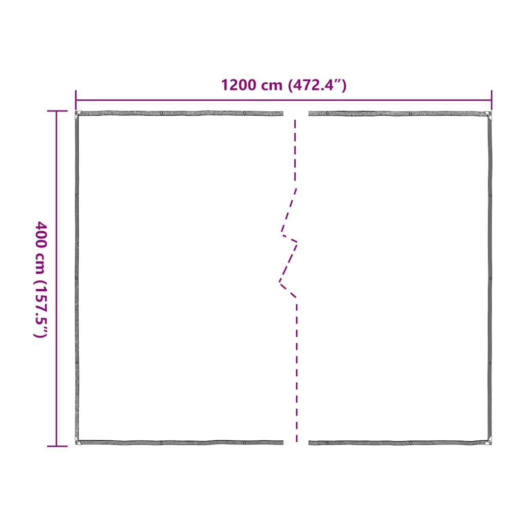 vidaXL Clear Tarpaulin with Eyelets 4x12 m Polyethylene