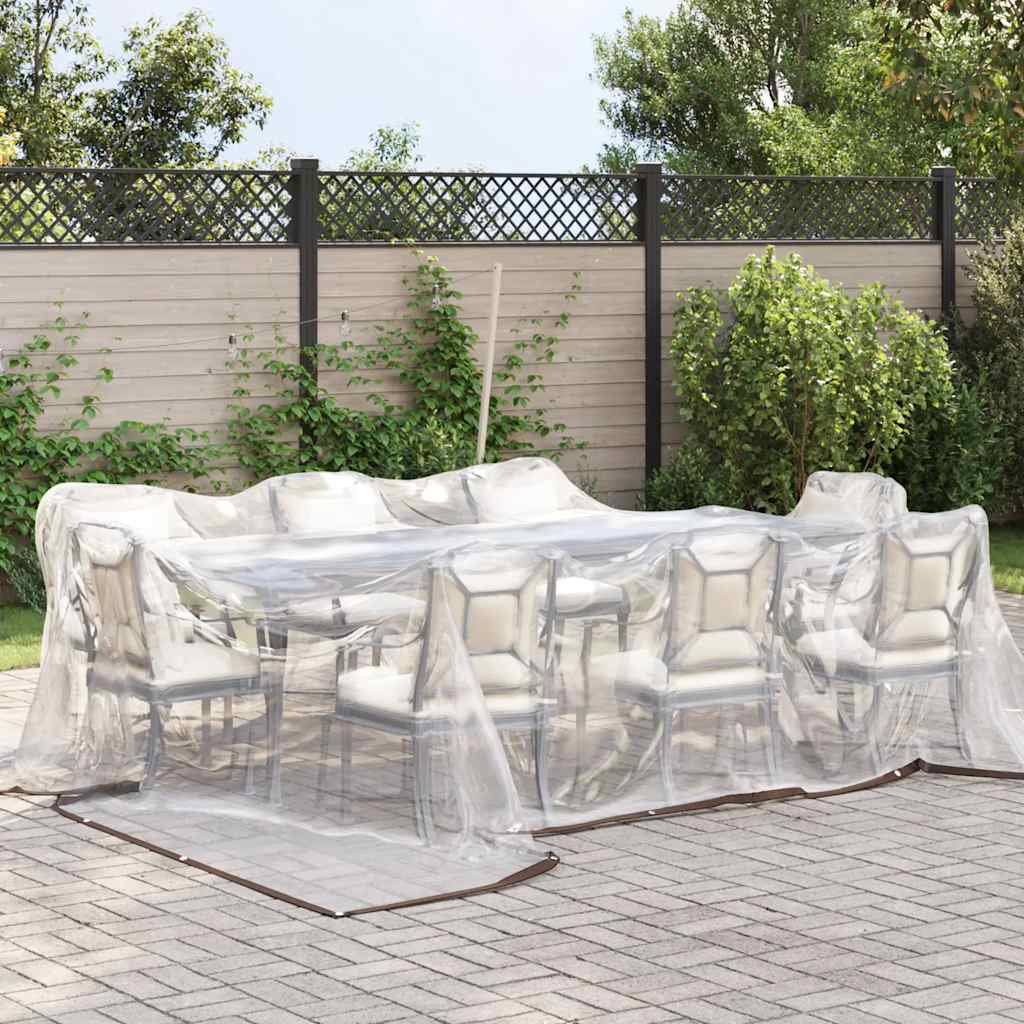 vidaXL Clear Tarpaulin with Eyelets 5x5 m Polyethylene