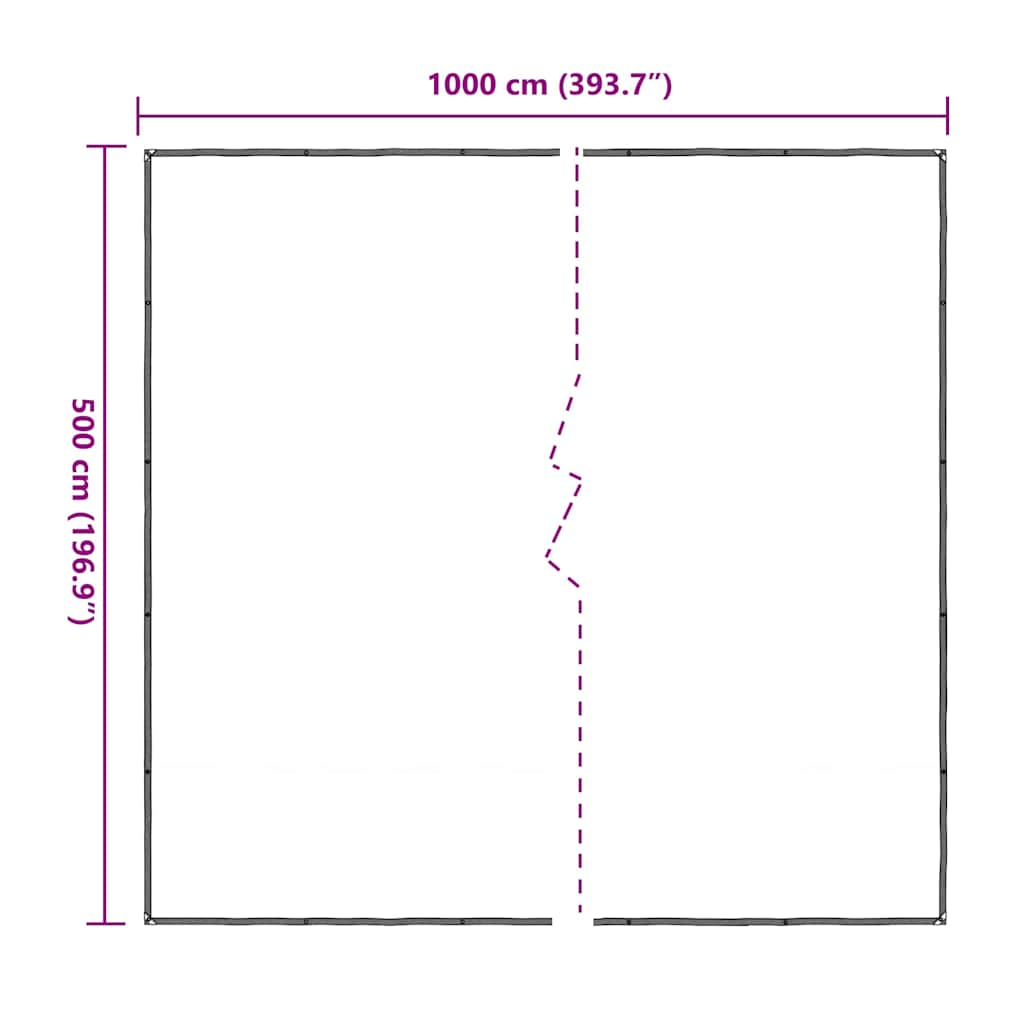 vidaXL Clear Tarpaulin with Eyelets 5x10 m Polyethylene