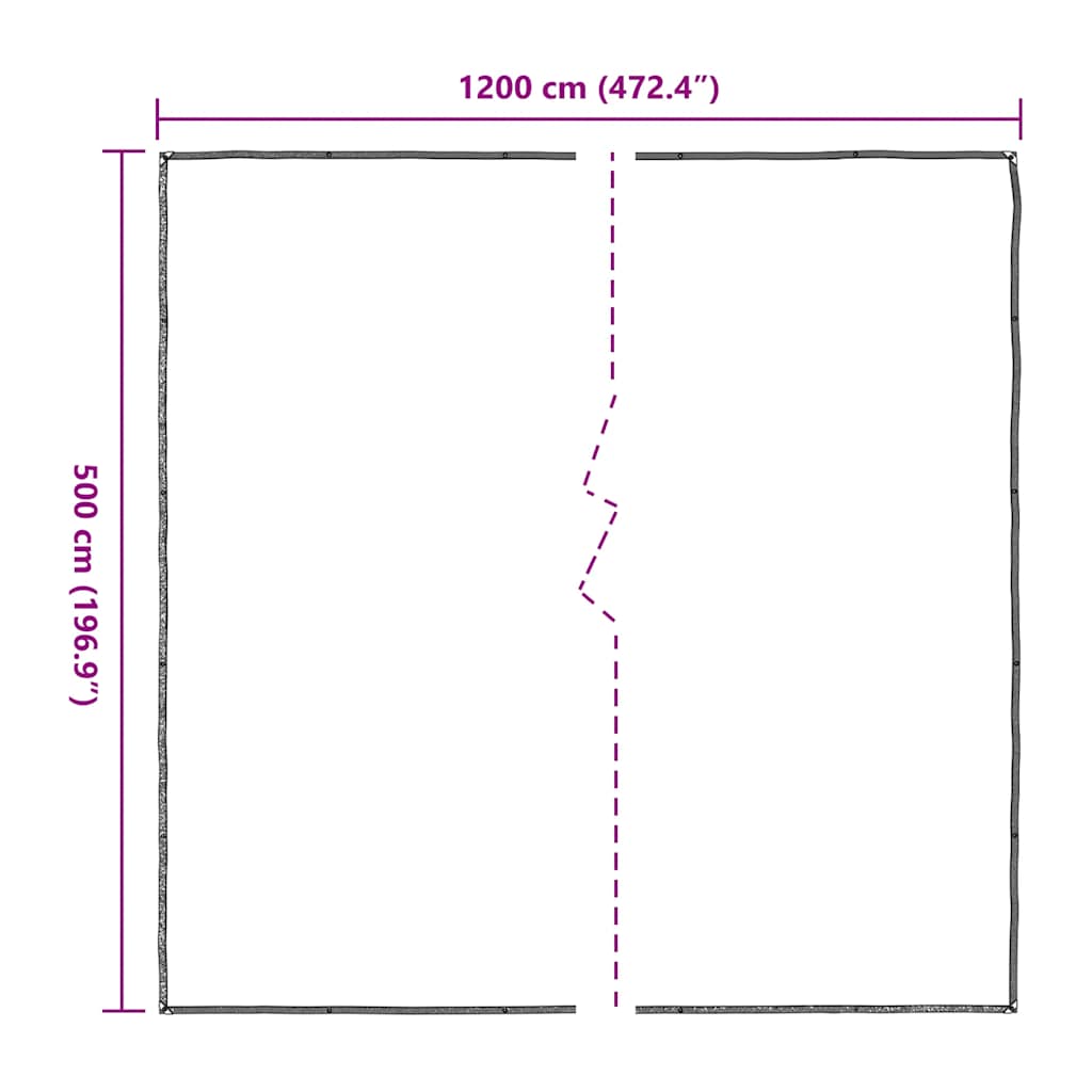 vidaXL Clear Tarpaulin with Eyelets 5x12 m Polyethylene