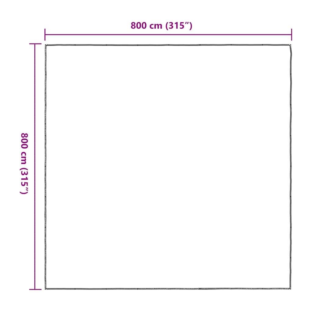 vidaXL Clear Tarpaulin with Eyelets 8x8 m Polyethylene