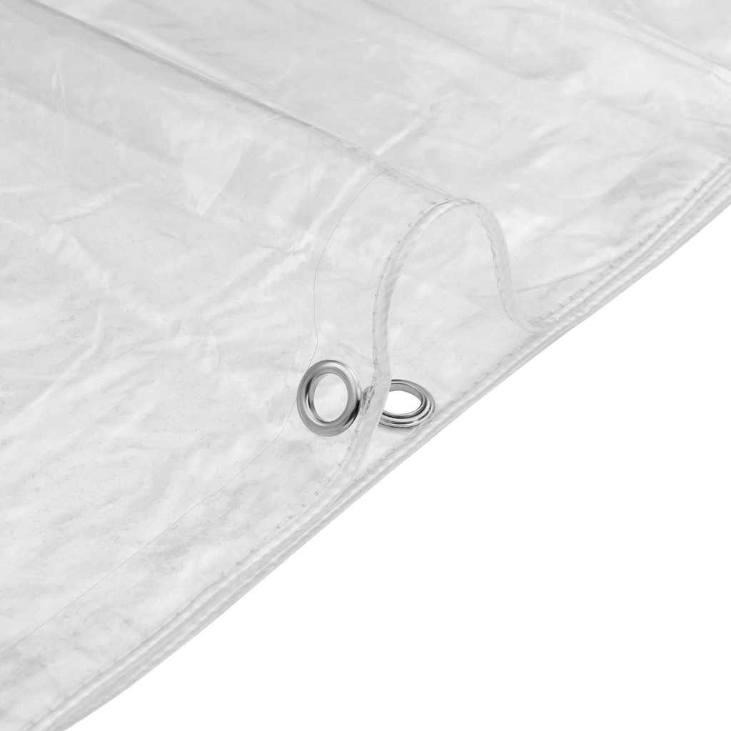 vidaXL Clear Tarpaulin with Eyelets 2x2 m PVC