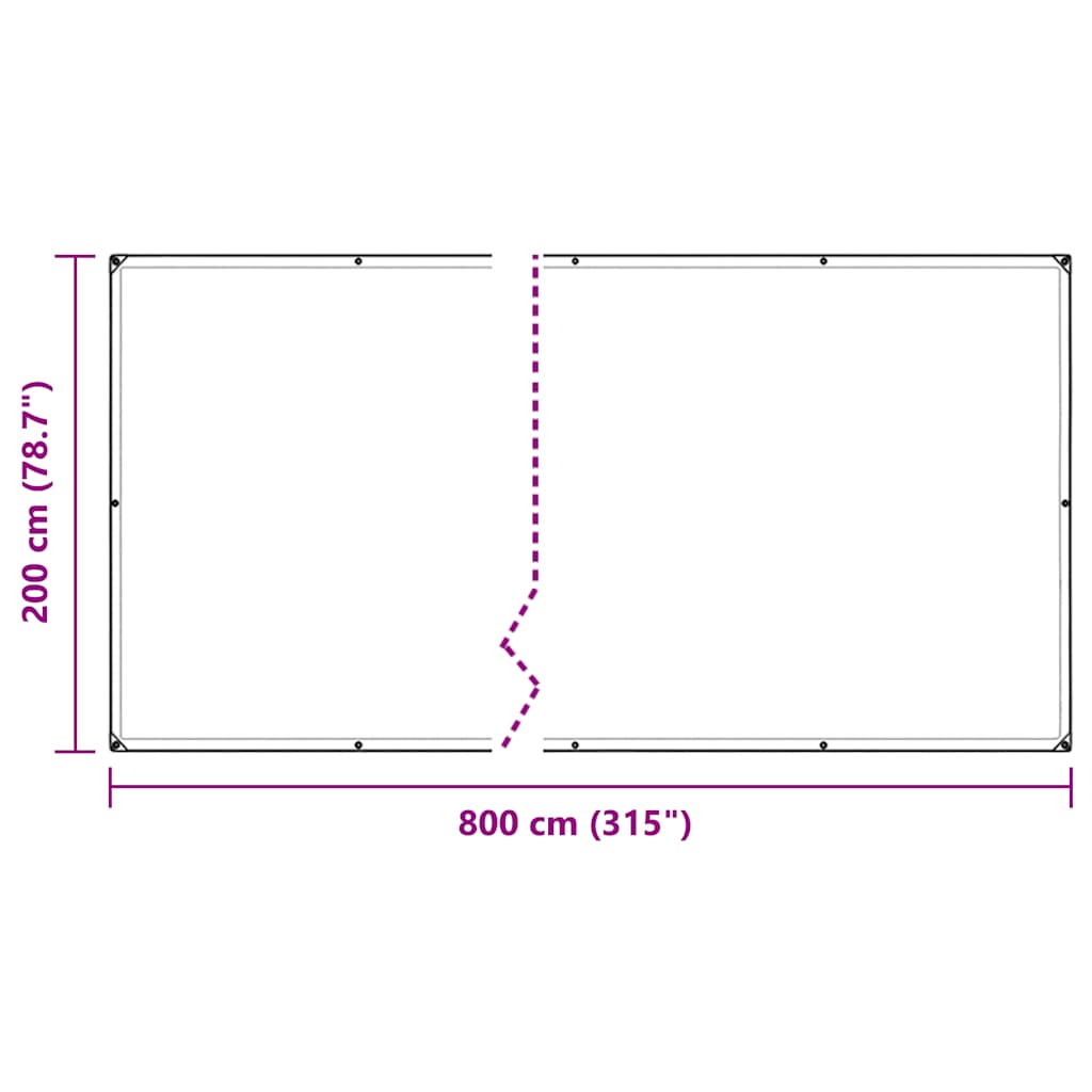 vidaXL Clear Tarpaulin with Eyelets 2x8 m PVC