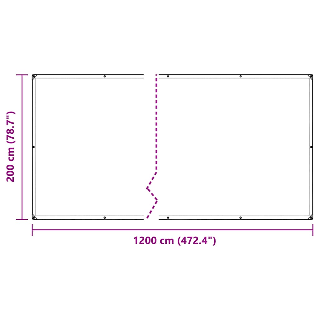 vidaXL Clear Tarpaulin with Eyelets 2x12 m PVC