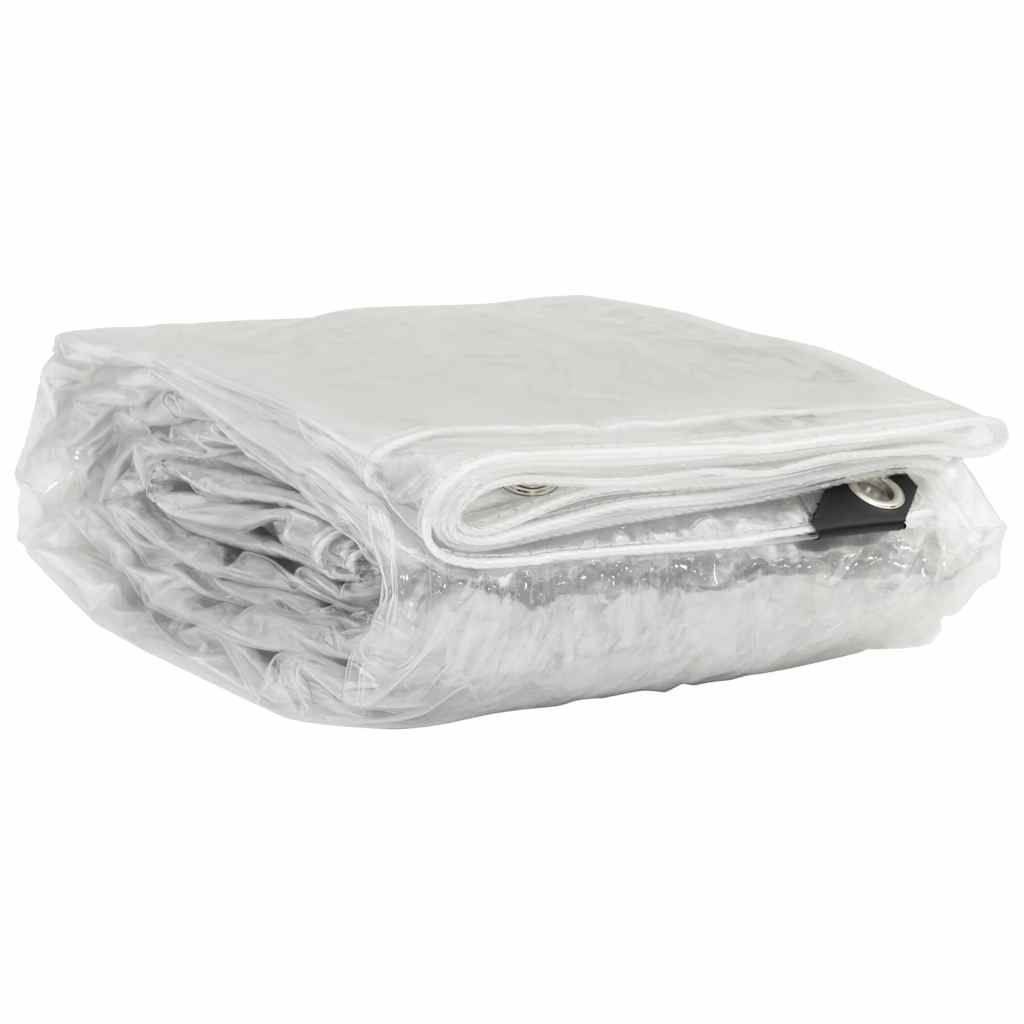 vidaXL Clear Tarpaulin with Eyelets 4x4 m PVC