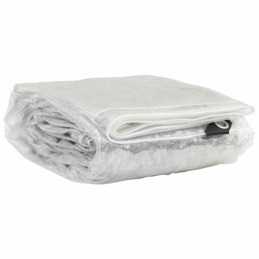 vidaXL Clear Tarpaulin with Eyelets 5x5 m PVC